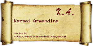 Karsai Armandina névjegykártya